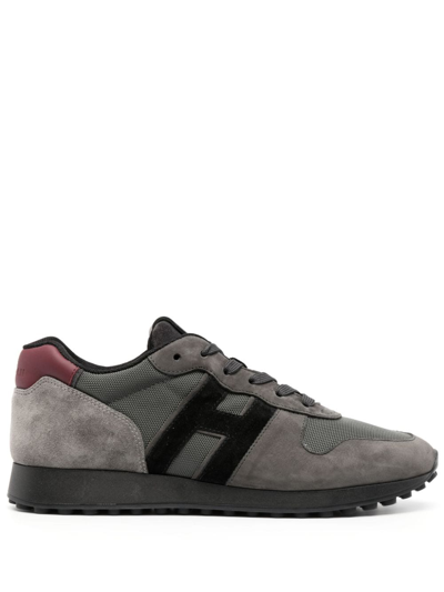 Hogan H429 Panelled Suede Sneakers In Grey