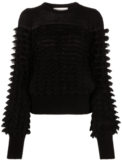 Zimmermann 3d-knitted Felted Jumper In Black