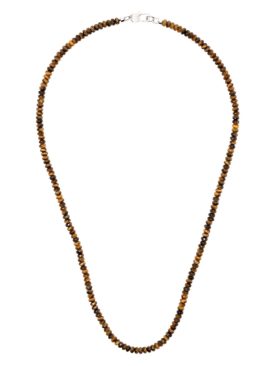 Tateossian Nodo-style Beaded Necklace In Brown