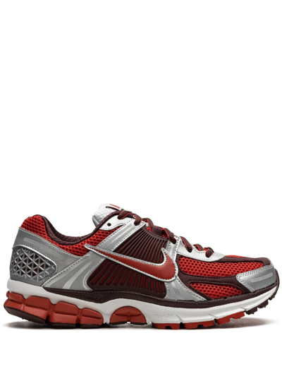 Nike Zoom Vomero 5 Suede, Metallic Leather, Rubber And Mesh Sneakers In Red