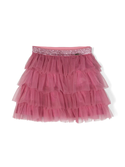 Liu •jo Kids' Elasticated Tulle Skirt In Pink