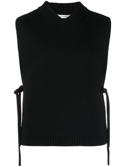 Craig Green Lace-up Fine-knit Vest In Black