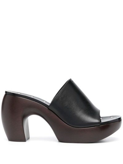 GIVENCHY G CLOG 95 LEATHER MULES - WOMEN'S - CALF LEATHER/WOOD