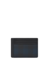 Burberry Check-pattern Clip Card Holder In Blue