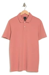 14th & Union Solid Interlock Polo In Pink Rosebush