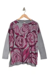 Go Couture Drop Shoulder Knit Top In Crystal Rose
