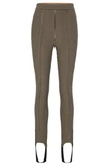 HUGO BOSS SLIM-FIT CHECKED TROUSERS WITH STIRRUP HEMS