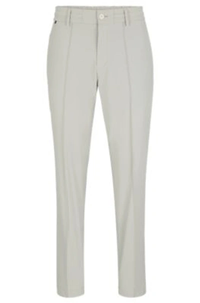 Hugo Boss Slim-fit Pants In Performance-stretch Water-repellent Fabric In White