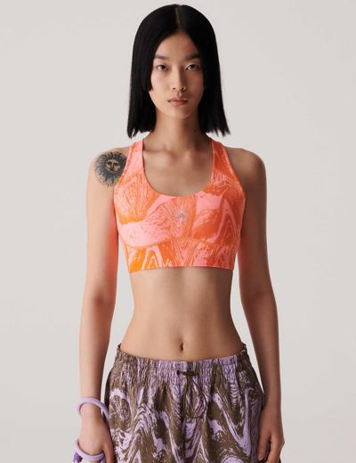 Adidas By Stella Mccartney Truepurpose Power Impact Training Bra In Orange