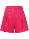 Veronica Beard Velia Tailored Linen Shorts In Pink