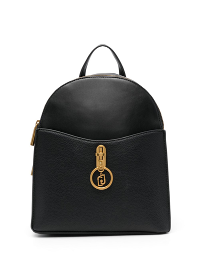 Liu •jo Logo-plaque Double-zip Backpack In Black