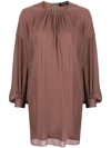 Fabiana Filippi Gathered-detail Minidress In Brown