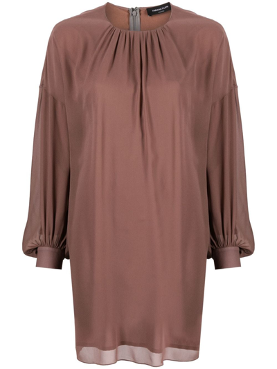 Fabiana Filippi Gathered-detail Minidress In Brown