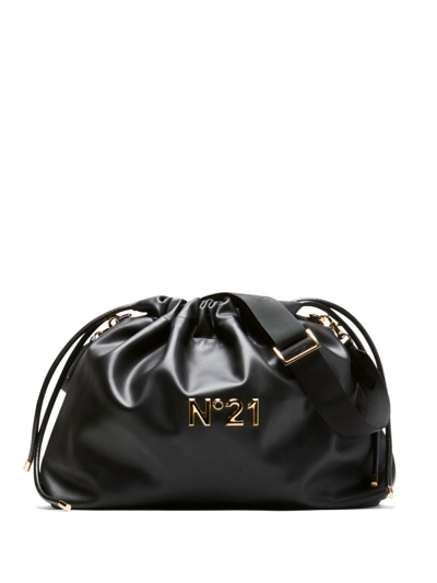 N°21 Eva Logo-lettering Shoulder Bag In Black