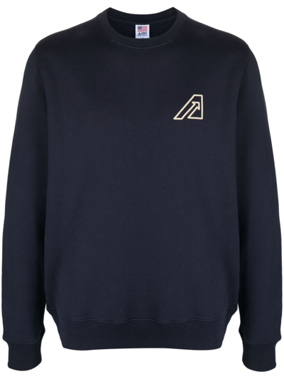 Autry Logo-print Cotton Sweatshirt In Blue