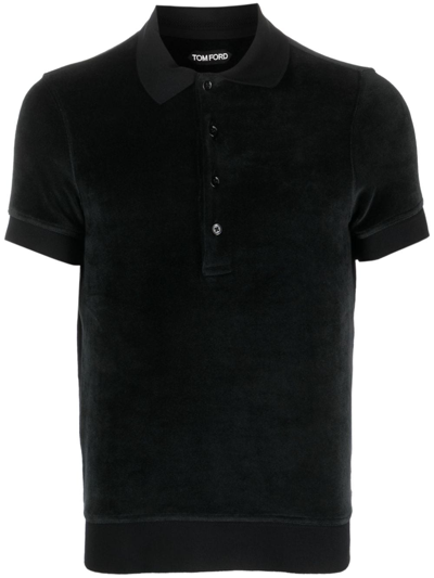 Tom Ford Short-sleeve Polo Shirt In Black
