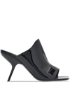 Ferragamo Era Peep Toe Slide Sandal In Black