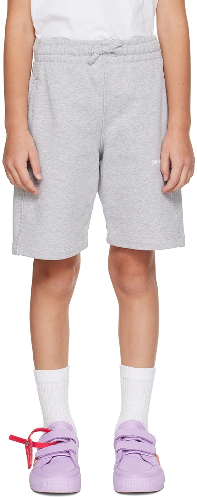Off-white Kids Grey Monster Arrow Shorts In Grey Mu