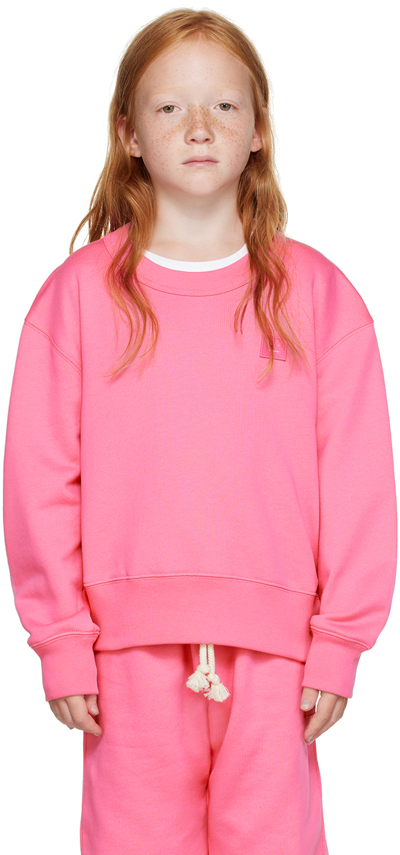 Acne Studios Kids Pink Patch Sweatshirt In Di0021- Bright Pink