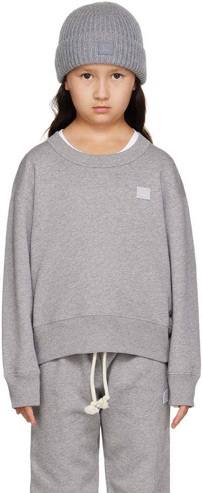 Acne Studios Kids Gray Patch Sweatshirt In Di0021- Light Grey M