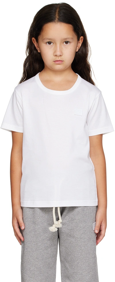 Acne Studios Babies' Kids White Patch T-shirt In Dl0034- Optic White