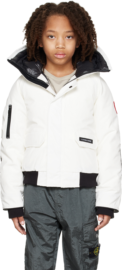 Canada Goose Kids White Chilliwack Down Jacket In 433 Northstar