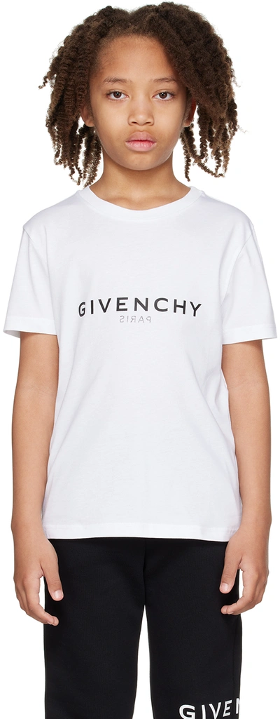 Givenchy Kids White Printed T-shirt In 10p Blanc