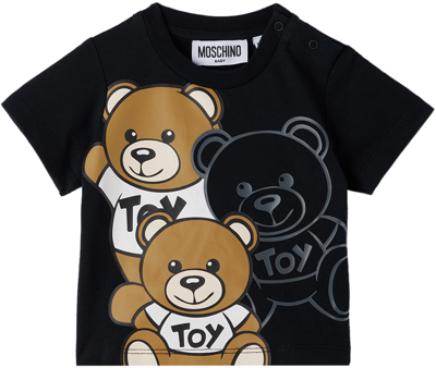 Moschino Kids' Baby Black Teddy Friends T-shirt