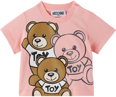 Moschino Kids' Baby Pink Teddy Friends T-shirt