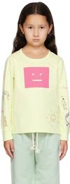 ACNE STUDIOS KIDS GREEN SCRIBBLES LONG SLEEVE T-SHIRT