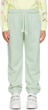 Acne Studios Kids Green Patch Sweatpants In Dk0010- Soft Green