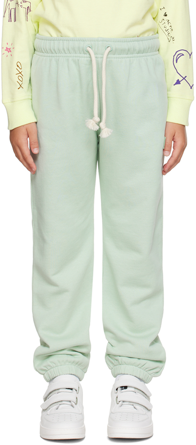 Acne Studios Kids Green Patch Sweatpants In Dk0010- Soft Green