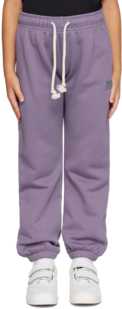 Acne Studios Kids Purple Patch Sweatpants In Dk0010- Faded Purple