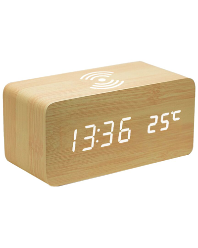 Ztech Wireless Charging Alarm Clock In Natural