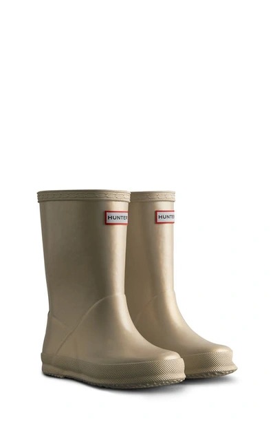 Hunter Kids' First Classic Nebula Waterproof Rain Boot In Pale Gold