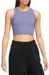 Jordan Crop Cotton Blend Tank Top In Purple