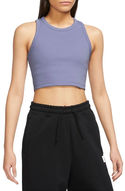 Jordan Crop Cotton Blend Tank Top In Purple