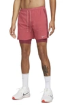 Nike Dri-fit Stride Hybrid Running Shorts In Adobe/ Cedar/ Red Stardust