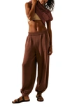 Free People Free-est Freya Short Sleeve Sweater & Pants Set In Withered Rose