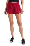 Nike Dri-fit One Shorts In Noble Red/ Reflective Silv