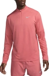 Nike Dri-fit Element Half Zip Running Pullover In Red