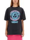 VERSACE T-SHIRT WITH WORN LOOK