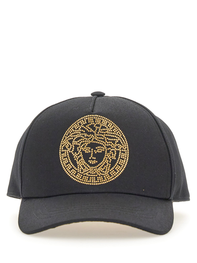 Versace Baseball Cap In Black