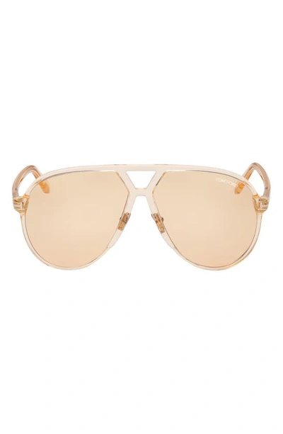 Tom Ford Bertrand 64mm Gradient Oversize Pilot Sunglasses In Gold