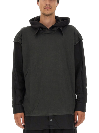 パーカー・フーディ Mm6 Maison Margiela Cotton Jersey Cropped cotton jersey hoodie in black - MM 6 Maison Margiela
