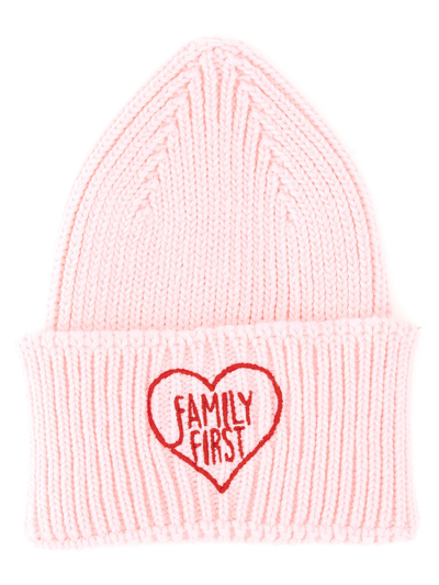 Family First Beanie Hat In Pink