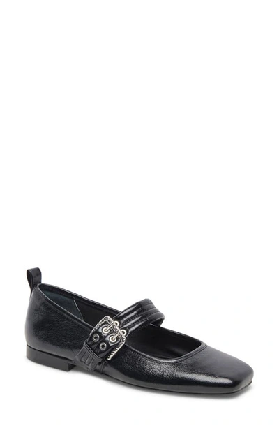 Dolce Vita Arora Square Toe Mary Jane Flat In Midnight Crinkle