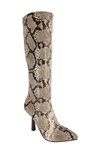 Bcbgeneration Isra Knee High Pointed Toe Boot In Natural Snake - Synthetic