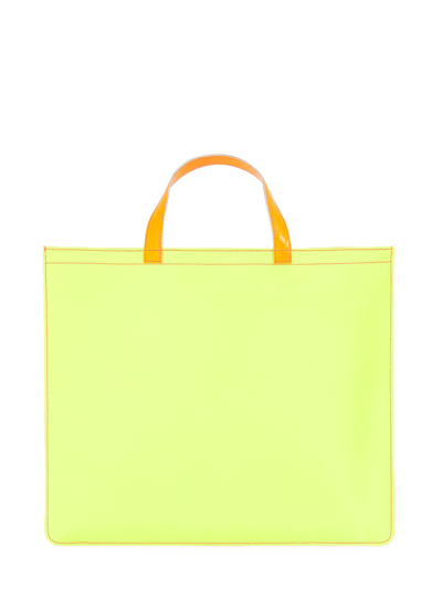 Comme Des Garçons Super Fluo Leather Tote Bag In Multicolour