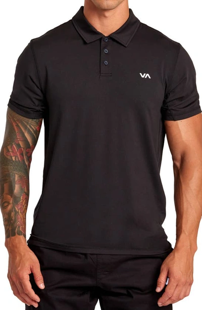 Rvca Sport Vent Performance Polo In Black